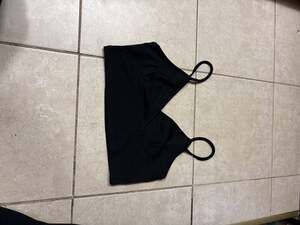 Cider Black Ribbed V-Neck Bralette Top